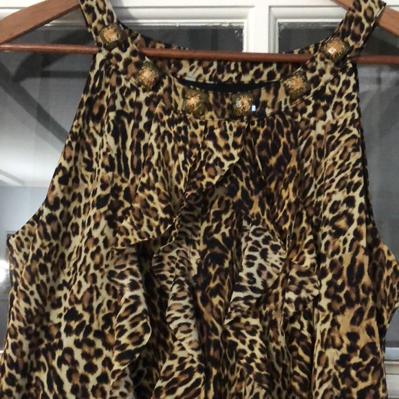 Leopard Ruffle Tank Top - Picture 2 of 3